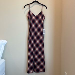 PISTOLA Mari Twisted Slip Dress Red Black and White Checkered Women’s Size M